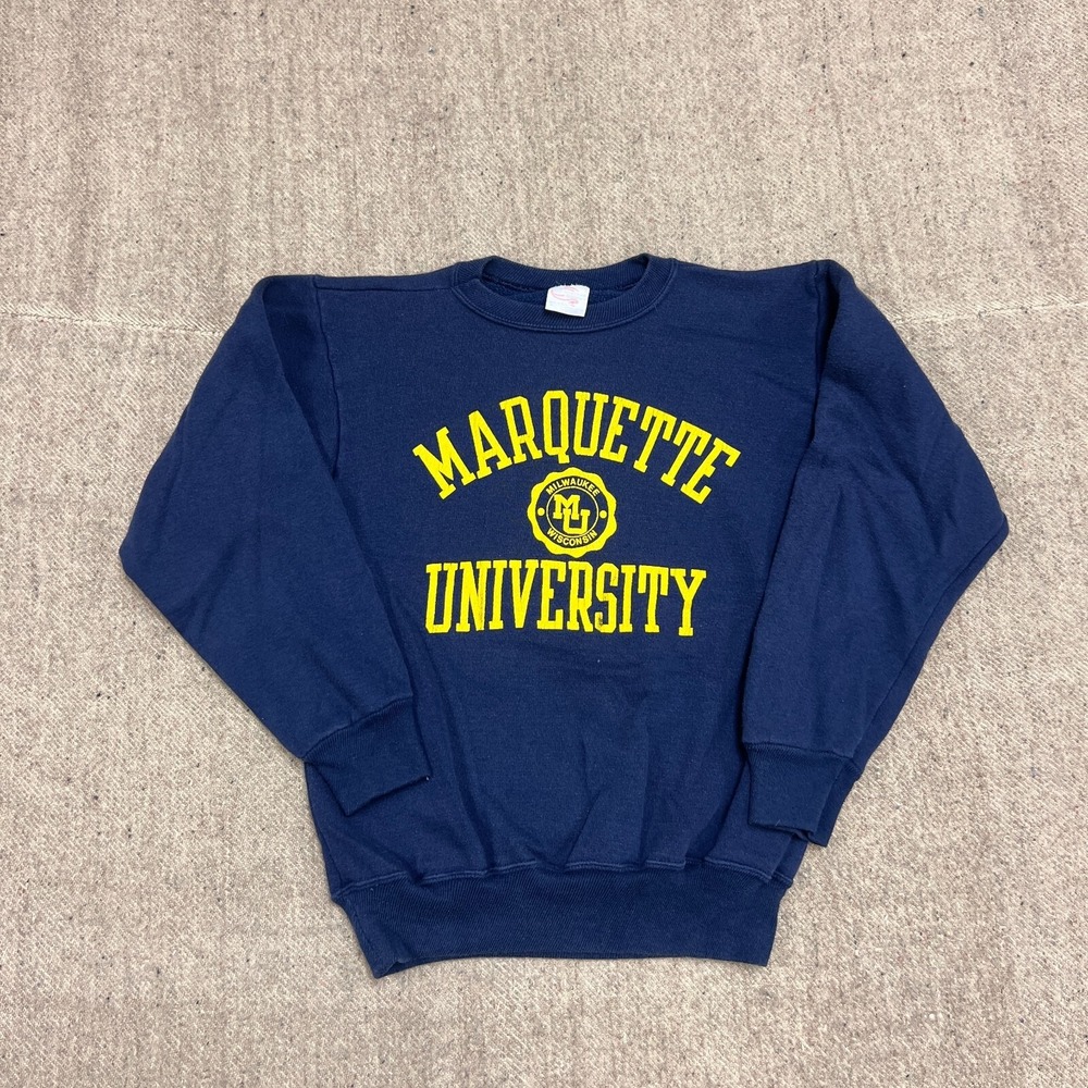 Vintage Marquette University Sweatshirt Mens Small Blue 1980s